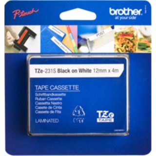 TZE231S BROTHER PTOUCH 12mm WEISS-SCHW