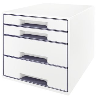 5213 Schubladenbox WOW CUBE - A4/C4, 4 geschlossene Schubladen, perlweiß/grau