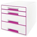 Leitz Schubladenbox WOW CUBE (A4/C4) in Weiß/Pink...