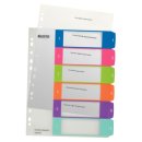 Leitz Plastikregister WOW, 1-6, A4, PP, 6 Blatt, farbig