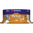 DVD-R - 4.7GB/120Min, 16-fach/Spindel,bedruckbar, Packung mit 25 Stück