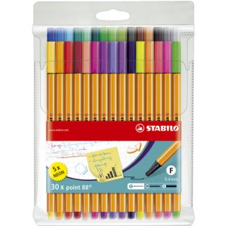 Fineliner point 88® - Etui, mit 30 Stiften