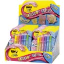 UHU® Young Creativ Glitter Glue SHINY - 6 x 10 ml, 6 Farben sortiert, Infokarte