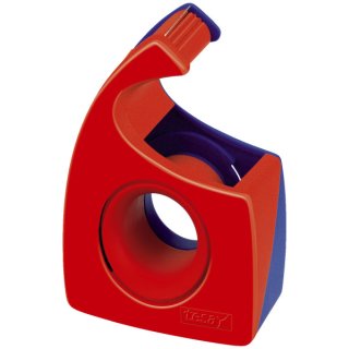 Handabroller für Klebefilm - tesa Easy Cut®, 10 m x 19 mm, rot/blau
