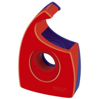 Handabroller für Klebefilm - tesa Easy Cut ®, 33 m x 19 mm, rot/blau