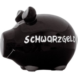 Spardose Schwein "Schwarzgeld" - Keramik, klein