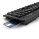 MediaRange kabelgebundene Tastatur mit Chip-Karten Terminal, QWERTZ (DE/AT), schwarz