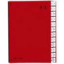 Pultordner Color-Einband - Tabe A - Z, 24 Fächer, rot