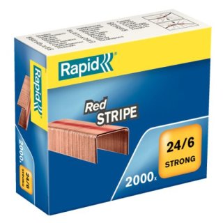RAPID Heftklammern 24/6mm Red Stripe, verzinkt, mit Sollbruchstelle, 2000 Stück