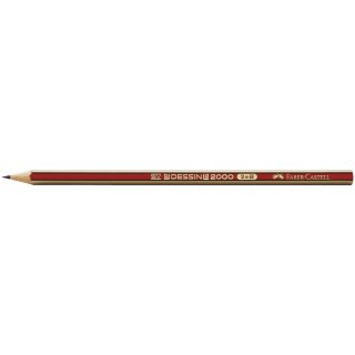 Bleistift DESSIN® 2000 - B, rot-gold-gestreift