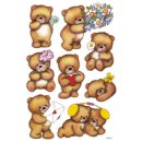 3578 Sticker DECOR Bären mit Blumen