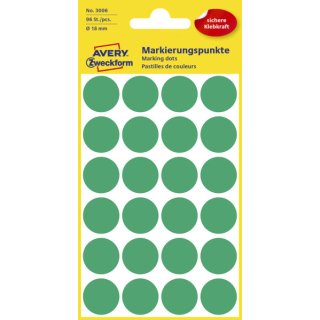 3006 Markierungspunkte - Ø 18 mm, 4 Blatt/96 Etiketten, grün