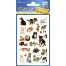 Z-Design 53487, Kinder Sticker, Katzen, Hunde, 3 Bogen/63 Sticker