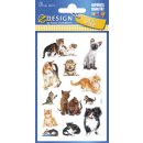 Z-Design 53574, Kinder Sticker, Katzenbabies, 3 Bogen/36 Sticker