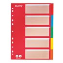 Leitz Kartonregister Blanko, A4, Karton, 5 Blatt, Blisterverpackung, farbig