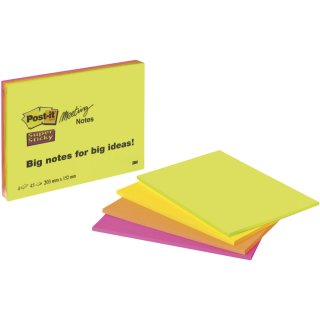 Meeting Notes Neon - 200 x 149 mm, 4 x 45 Blatt