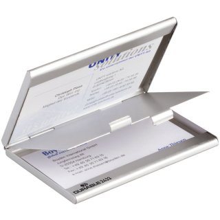 DURABLE Visitenkartenetui BUSINESS CARD BOX DUO, für 20 Karten, metallic silber