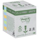 Haftnotiz Recycling Notes, 76 x 76 mm, bananengelb, hellblau,-grün,10x100 Blatt