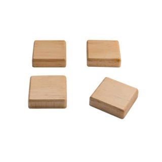 Magnet Neodym 4ST Quadrat Holz beige 33x33x9mm