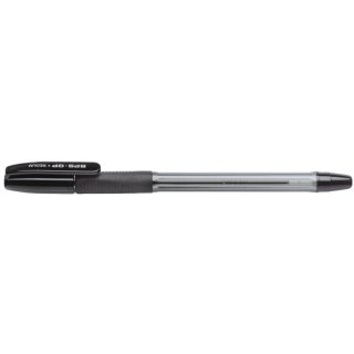 Kugelschreiber M, gummierte Griffzone, 0,4 mm, schwarz,  BPS-GP-M-B