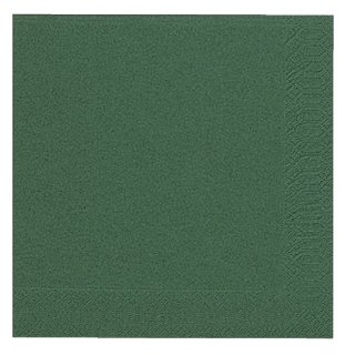 Dinner-Servietten 3lagig Tissue Uni dunkelgrün, 40 x 40 cm, 20 Stück