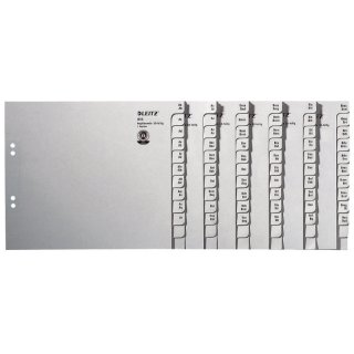 Leitz 1350 Registerserie - A-Z, Papier, A4 Überbreite, für 50 Ordner, grau