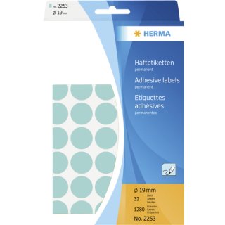 Etiketten D19mm 1280ST blau HERMA 2253