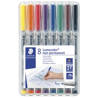 Feinschreiber Universalstift Lumocolor® non-perm., M, STAEDTLER Box mit 8 Farben