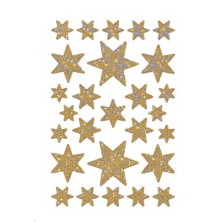 Herma 3916 Sticker DECOR Sterne 6-zackig, gold/irisierende Folie