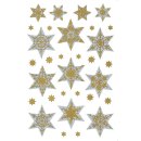 Herma 3948 Sticker DECOR Sterne 6-zackig, silber, reliefgeprägt