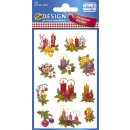 Avery Zweckform® Z-Design 4050, Weihnachtssticker, Gestecke, 2 Bogen/22 Sticker