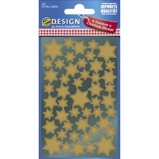 Avery Zweckform® Z-Design 52806, Weihnachtssticker, Sterne, 2 Bogen/96 Sticker