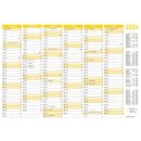 Tischkalender B4, 6 Monate je auf Vorder- und Rückseite, 353 x 250 mm gelb 