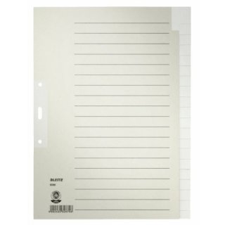 Leitz Papierregister Blanko, A4, Papier, 20 Blatt, grau