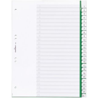 Durable Register - Hartfolie, blanko, grün, A4, 25 Blatt