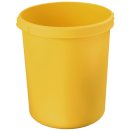 Papierkorb 30 Liter, rund, 2 Griffmulden, extra stabil, gelb