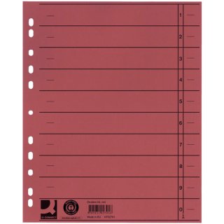 Trennblätter durchgefärbt - A4 Überbreite, rot, 100 Stück