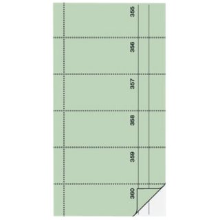 Bonbuch - o. Kellner-Nr., 360 Abrisse, SD, hellgrün, 105x200 mm, 2 x 60 Blatt