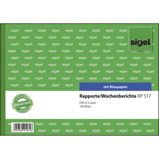 Rapporte/Wochenberichte - A5 quer, BL, MP, 100 Blatt