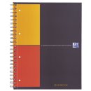 Oxford International Filingbook - A4+, 5 mm kariert, 100 Blatt, 3 Register und Dokumententasche, grau