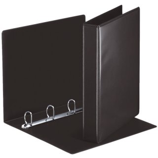 Ringbuch Präsentation, mit Taschen, A4, PP, 4 Ringe, 30 mm, schwarz