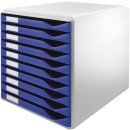 5281 Schubladenset Formular-Set-A4/C4,10 geschlossene Schubladen,lichtgrau/blau