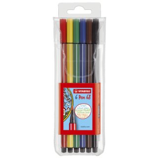 Fasermaler Pen 68 - Etui, 6 Farben