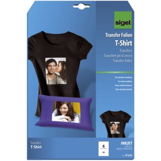 InkJet Transfer Folien f. T-Shirts,f. dunkle Textilien,inkl.Bügelpapier,6 Folien