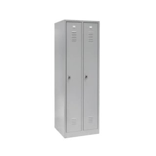 Garderobenschrank 2 Abteile Stahl grau