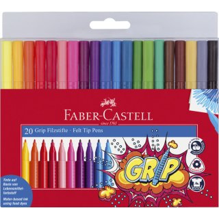 Fasermaler GRIP COLOUR MARKER, 20er Etui, farbig sortiert