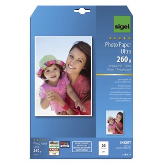 Inkjet Fotopapier Ultra - A4, hochglänzend, 260 g/qm, 20 Blatt