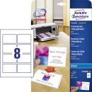 Avery Zweckform® C32028-10 Premium Visitenkarten, 85 x 54 mm, Inkjet-Spezialbeschichtung beidseitig - glänzend, 10 Blatt/80 Stück