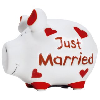 Spardose Schwein "Just Married" - Keramik, klein