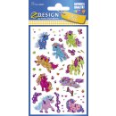 Z-Design 56063, Glitter Sticker, Einhorn, 1 Bogen/15 Sticker